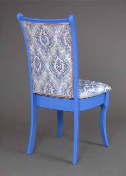 Стул Визит-1 лаванда, массив, гобелен Дамаск бело-голубой Стул Визит-1 лаванда, массив, гобелен Дамаск бело-голубой