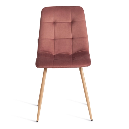 Стул CHILLY красный, велюр и металл, мягкое сиденье, без подлокотников Стул CHILLY красный, велюр и металл, мягкое сиденье, без подлокотников