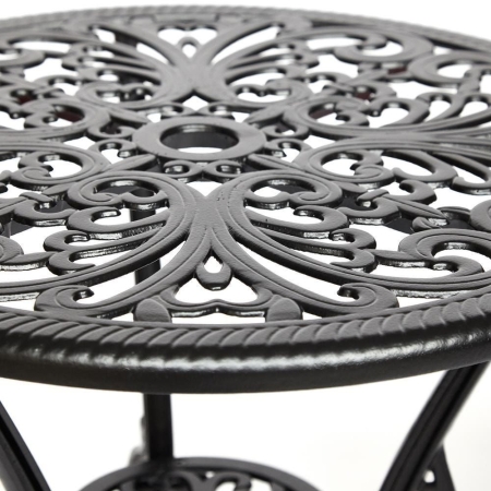 Комплект Secret De Maison Romance (стол +2 стула) алюминиевый сплав, D60/H67, 53х41х89 см, черный Комплект Secret De Maison Romance (стол +2 стула) алюминиевый сплав, D60/H67, 53х41х89 см, черный