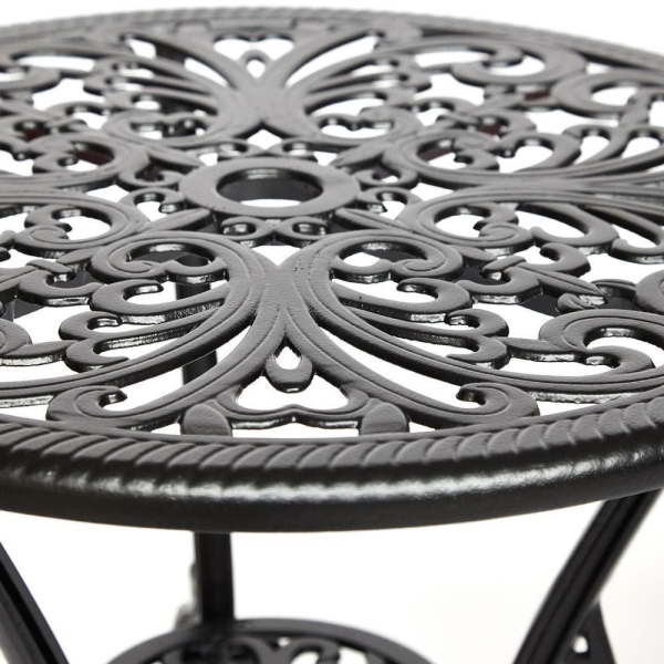 Комплект Secret De Maison Romance (стол +2 стула) алюминиевый сплав, D60/H67, 53х41х89 см, черный