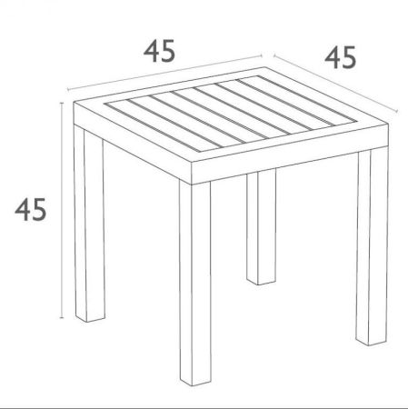 Столик пластиковый журнальный Ocean Side Table бежевый фото в интернет-магазине Stoolmarket