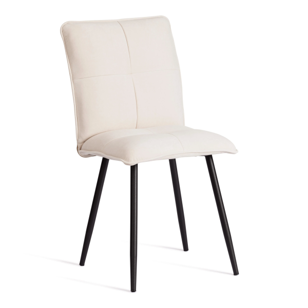 Стул обеденный Sweet белый и серый, ткань и металл, мягкое сиденье, без подлокотников Стул обеденный Sweet белый и серый, ткань и металл, мягкое сиденье, без подлокотников