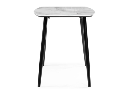 Стол Эмма вставка стекло, черный, черная шагрень