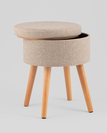 Пуф с ящиком Store Woody рогожка бежевая