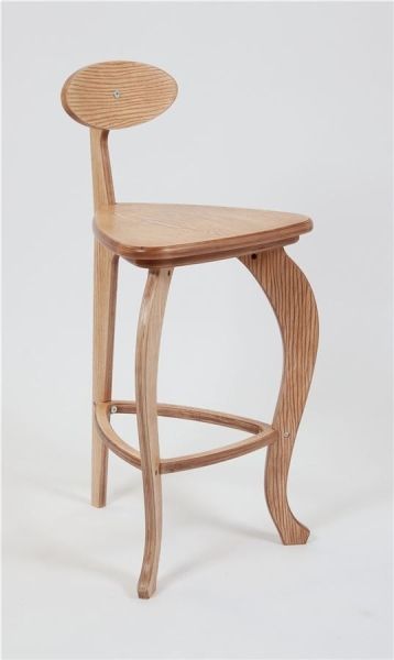 Стул барный 3 ножки гнутые дуб