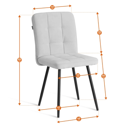 Стул обеденный Medeo зеленый, велюр и металл, мягкое сиденье, без подлокотников