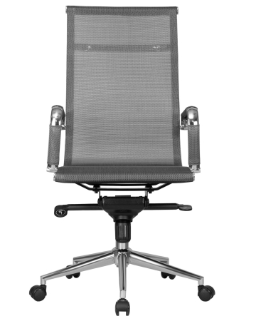 Офисное кресло CARTER серое, сетка и металл, твердое сиденье, с подлокотниками