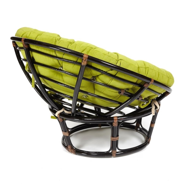 Кресло "PAPASAN" 23/01 W, с подушкой, античный черно-коричневый, флок олива 23