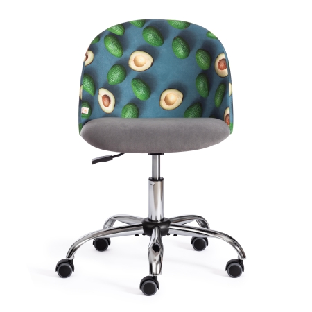 Кресло MELODY ткань и флок, серый