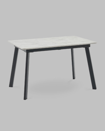 Стол Batu new 120-160/80/76 столешница ЛМДФ ароза светлая подстолье металл черный Стол Batu new 120-160/80/76 столешница ЛМДФ ароза светлая подстолье металл черный