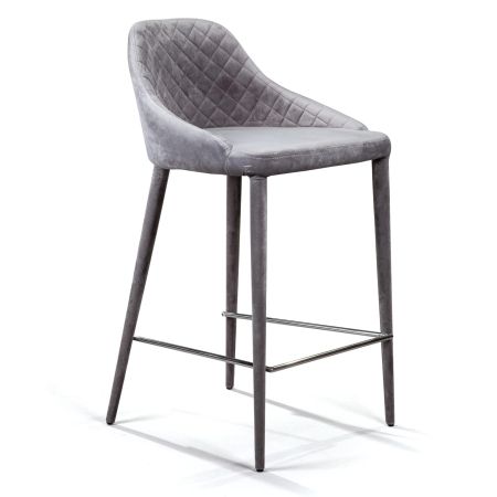 Полубарный стул Douglas бархат серый