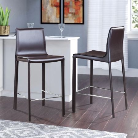 Полубарный стул Barrie кожа коричневый