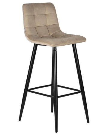 Набор 2 шт Стул барный NICOLE, черные матовые ножки, мокко велюр (108-104)