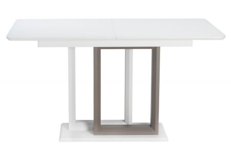 Стол Санса 140 серый, белая шагрень, серый