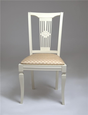 Деревянный стул Милорд слоновая кость с бежевым сиденьем