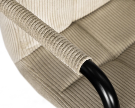 Стул барный KRUGER ARM BLACK бежевый вельвет