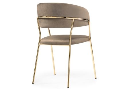 Стул на металлокаркасе Kamelia капучино, золотой