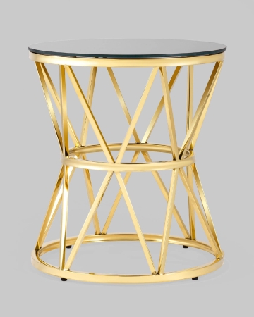 Журнальный стол 50*50 ВИВА золото стекло черное