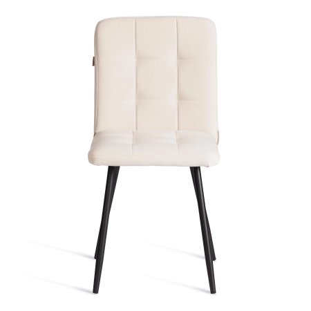 Стул обеденный Medeo белый и серый, ткань и металл, мягкое сиденье, без подлокотников Стул обеденный Medeo белый и серый, ткань и металл, мягкое сиденье, без подлокотников