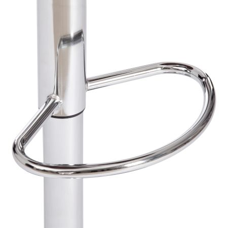 Барный стул VIMTA (mod.4021S) металл, дерево, экокожа, 60х51х91,5-112,5 см, высота сиденья 61,5-82,5 см, белый, натуральный, хром фото в интернет-магазине Stoolmarket