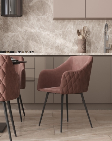 Стул Ника вращающийся велюр пыльно-розовый