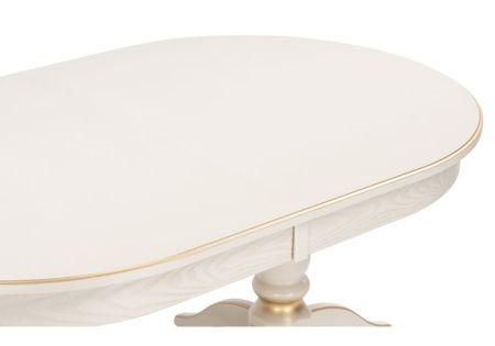 Стол деревянный Дейвер 160(220)х100 слоновая кость, золото