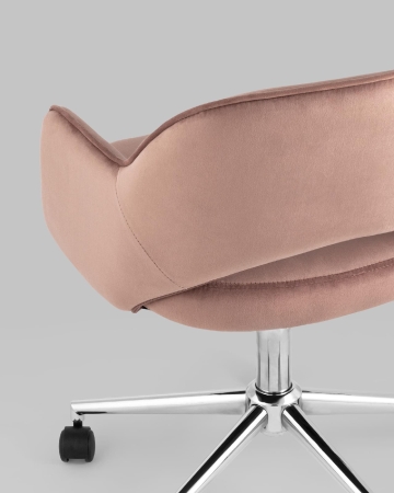 Кресло компьютерное Кларк велюр розовый