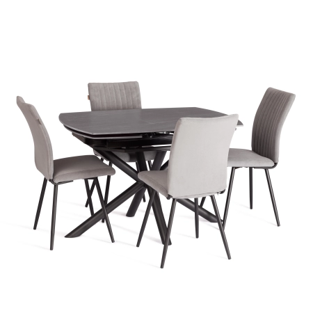 Стол обеденный Winston серый, металл и керамика, прямоугольная столешница