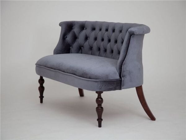 Диван Бархат темный тон, 36 - голубовато-серый