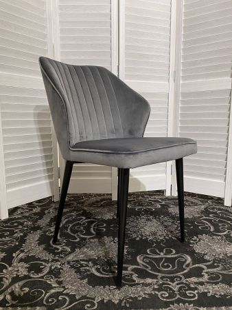 Стул SEATTLE-V серый #27 велюр, черный каркас