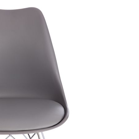 Стул TULIP IRON CHAIR (mod.EC-123) металл и пластик, 54.5*48*83.5 см, серый