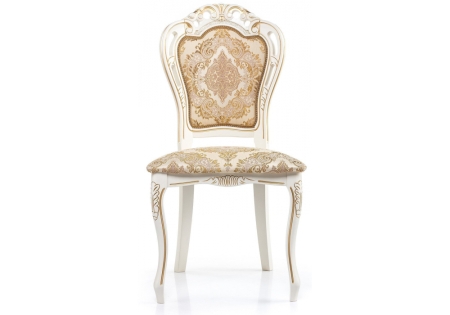 Стул деревянный Bronte молочный с патиной без подлокотников