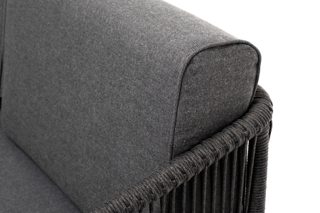 "Канны" модульная угловая лаунж-зона из роупа (веревки), цвет темно-серый