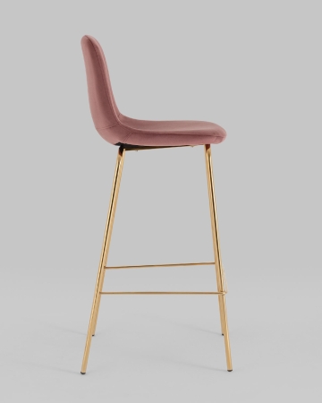 Стул барный Валенсия SN велюр пыльно-розовый золотые ножки 2 шт.