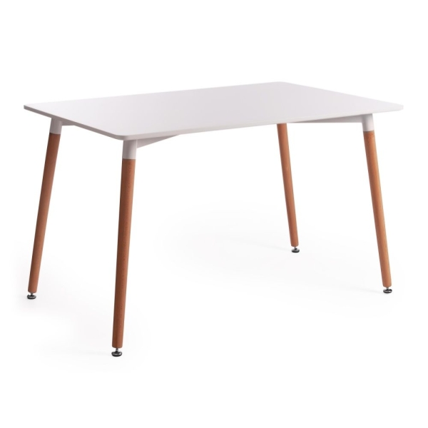 Стол JOHN (T1001) МДФ, дерево, 80х120х75 см, белый, натуральный