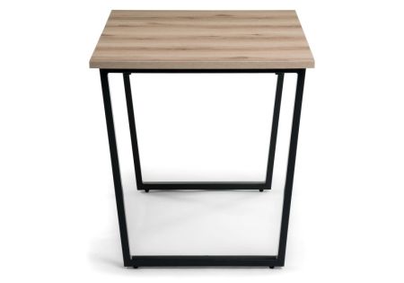 Стол деревянный раскладной Лота Лофт 120*25 мм черный матовый, дуб делано светлый