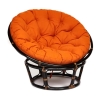 Кресло "PAPASAN" 23/01 W, с подушкой, античный черно-коричневый, ткань оранжевая С 23