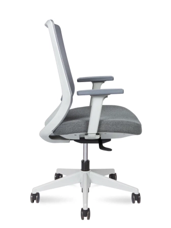 Кресло офисное Mono LB серый, ткань и пластик, мягкое сиденье, с подлокотниками
