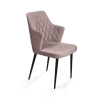 Стул с подлокотниками Hunt, бархат пепельно-бежевый, черный конус