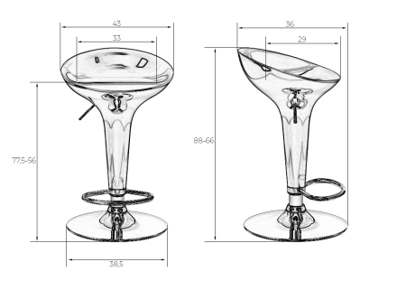 Набор 2 шт Стул барный BOMBA, черный