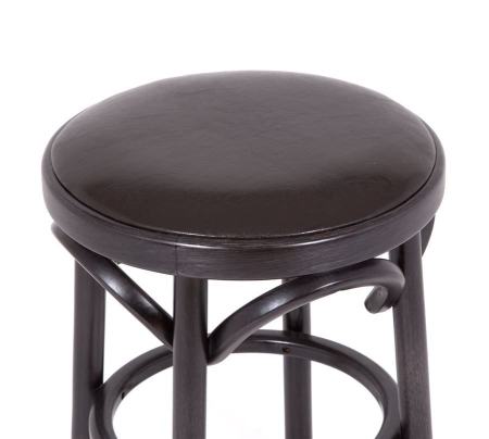 Деревянный табурет Венский  венге с мягким сиденьем из коричневой экокожи Деревянный табурет Венский  венге с мягким сиденьем из коричневой экокожи