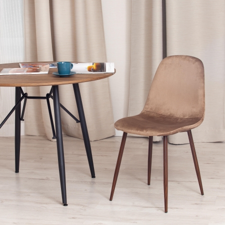 Стул BREEZE орех, ткань и металл, твердое сиденье, без подлокотников