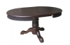 Стол круглый раскладной Милорд (110х160) темный орех с черной патиной