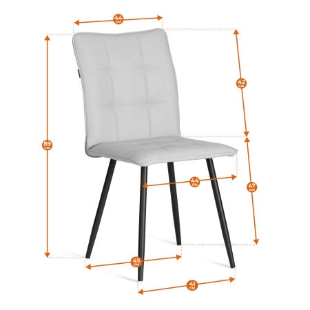 Стул обеденный Bari бежевый, ткань и металл, мягкое сиденье, без подлокотников