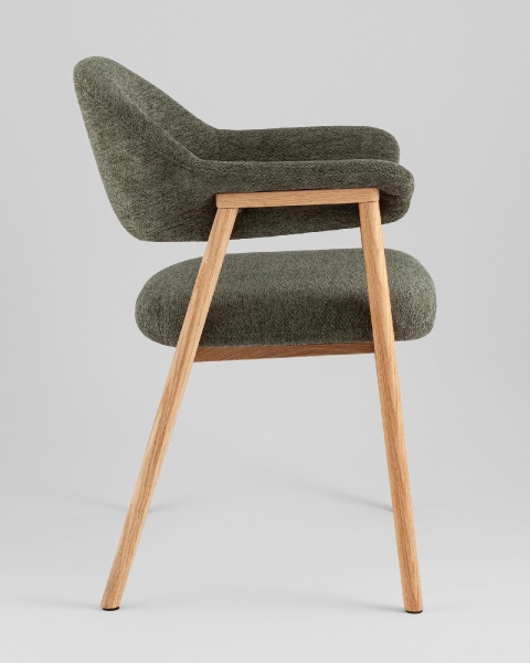 Стул обеденный Tavu с деревянными ножками зеленый