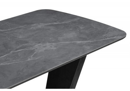 Керамический стол Петир 120(160)х80х75 серый, черный