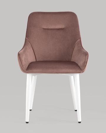 Стул Диана велюр пыльно-розовый ножки белые