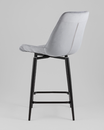 Стул полубарный Флекс с поворотным механизмом велюр велютто серый