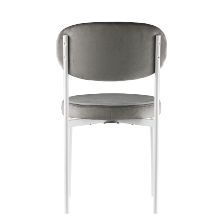 Стул Maso велюр серый, белые ножки