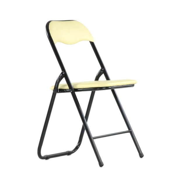 Складной стул Joker черный каркас бежевая экокожа